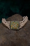 Shop_Dugran By Dugristyle_Peach Gold-plated Aab-e-gul Bracelet _at_Aza_Fashions