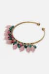 Dugran By Dugristyle_Pink Beads, Gemstones Shabnam Gold-plated Bracelet _Online_at_Aza_Fashions
