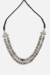 Buy_Dugran By Dugristyle_Gray Sitaron Ki Raakh Layered Necklace _Online_at_Aza_Fashions