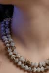 Shop_Dugran By Dugristyle_Gray Sitaron Ki Raakh Layered Necklace _Online_at_Aza_Fashions