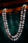 Shop_Dugran By Dugristyle_Gray Sitaron Ki Raakh Layered Necklace _at_Aza_Fashions