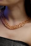 Buy_Dugran By Dugristyle_Peach Gulzar-e-hayat Layered Necklace _at_Aza_Fashions