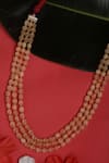 Shop_Dugran By Dugristyle_Peach Gulzar-e-hayat Layered Necklace _at_Aza_Fashions
