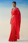 Janki India Red Silk, Cotton Embroidery Hand Saree Online at Aza Fashions Janki India_Red Silk, Cotton Embroidery Hand Saree _Online_at_Aza_Fashions