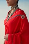 Buy Janki India Red Silk, Cotton Embroidery Hand Saree Online at Aza Fashions Buy_Janki India_Red Silk, Cotton Embroidery Hand Saree _Online_at_Aza_Fashions