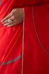 Shop Janki India Red Silk, Cotton Embroidery Hand Saree Online at Aza Fashions Shop_Janki India_Red Silk, Cotton Embroidery Hand Saree _Online_at_Aza_Fashions