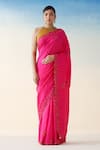 Buy_Janki India_Magenta Silk, Cotton Embroidery Hand Saree _at_Aza_Fashions