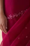 Buy Janki India Wine Organza, Cotton Embroidery Hand Saree Set Online at Aza Fashions Buy_Janki India_Wine Organza, Cotton Embroidery Hand Saree Set _Online_at_Aza_Fashions