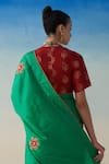 Buy_Janki India_Green Silk, Cotton Embroidery Hand Saree _Online_at_Aza_Fashions