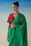 Shop_Janki India_Green Silk, Cotton Embroidery Hand Saree _Online_at_Aza_Fashions