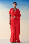 Buy Janki India Red Silk, Cotton Embroidery Hand Saree at Aza Fashions Buy_Janki India_Red Silk, Cotton Embroidery Hand Saree _at_Aza_Fashions
