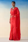 Janki India Red Silk, Cotton Embroidery Hand Saree Online at Aza Fashions Janki India_Red Silk, Cotton Embroidery Hand Saree _Online_at_Aza_Fashions