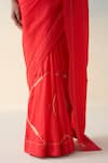 Janki India Red Silk, Cotton Embroidery Hand Saree at Aza Fashions Janki India_Red Silk, Cotton Embroidery Hand Saree _at_Aza_Fashions