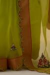Buy_Janki India_Lime Organza, Cotton Embroidery Yellow Hand Saree Set 