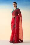 Buy Janki India Red Organza, Cotton Embroidery Hand Saree Set Online at Aza Fashions Buy_Janki India_Red Organza, Cotton Embroidery Hand Saree Set _Online_at_Aza_Fashions