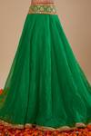 Preeti S Kapoor_Green Organza Tassels, Gota Patti, Lace Round Neck Blouse And Lehenga Set _Online_at_Aza_Fashions