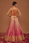 Shop_Preeti S Kapoor_Multi Color Organza Gota Patti, Sequins Multicolor Blouse Fuchsia Lehenga Set _at_Aza_Fashions