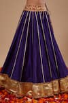 Buy_Preeti S Kapoor_Blue Organza Embroidery, Gota Patti Round Neck Designer Lehenga Set _Online_at_Aza_Fashions