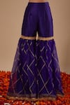 Preeti S Kapoor_Blue Organza Embroidery, Zari Square Neck Kurta Set _Online_at_Aza_Fashions