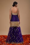 Shop_Preeti S Kapoor_Blue Organza Embroidery, Zari Square Neck Kurta Set _at_Aza_Fashions