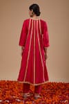 Shop_Preeti S Kapoor_Fuchsia Dupion, Organza Gota Patti, Lace Keyhole Neck Anarkali Set _at_Aza_Fashions