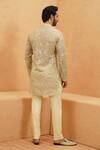 Shop_Sva By Sonam & Paras Modi_Ivory Organza Embroidery Embellished Kurta Set _at_Aza_Fashions