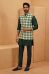 Buy_Sva By Sonam & Paras Modi_Emerald Green Georgette Embroidery Kurta Set _at_Aza_Fashions