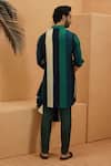 Shop_Sva By Sonam & Paras Modi_Multi Color Crepe Striped Kurta _at_Aza_Fashions