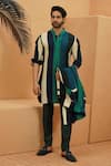 Buy_Sva By Sonam & Paras Modi_Multi Color Crepe Striped Kurta _at_Aza_Fashions