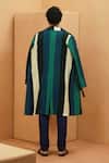Shop_Sva By Sonam & Paras Modi_Crepe Zia Stripe Trench Coat _at_Aza_Fashions