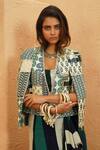 Sva By Sonam & Paras Modi_Multi Color Crepe Embroidery Open Neck Embellished Cape Jacket _Online_at_Aza_Fashions