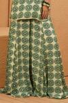Shop_Sva By Sonam & Paras Modi_Emerald Green Crepe Beads Square Neck Kurta And Sharara Set _Online_at_Aza_Fashions