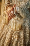 Shop_Seema Gujral_Ivory Pearls Embellished Kaliras - Set Of 2 _at_Aza_Fashions