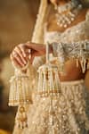 Shop_Seema Gujral_Ivory Pearls Embellished Kaliras - Set Of 2 _Online_at_Aza_Fashions