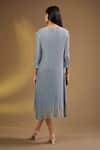 Shop_Ajiesh Oberoi_Gray Silk V-neck Silver Grace Designer Dress _at_Aza_Fashions