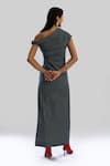 Shop_Aroka_Navy Denim One Shoulder Stripe Dress _at_Aza_Fashions