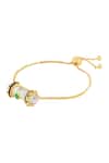 Isharya_Gold Plated Imitation Gemstones Clarity Bolo Bracelet _Online_at_Aza_Fashions