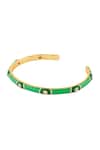 Isharya_Green Crystals Verdant Vision Cuff Bracelet_Online_at_Aza_Fashions