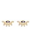 Shop_Isharya_Blue Zari, Crystals Aura Eye Studs_at_Aza_Fashions