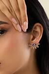 Buy_Isharya_Blue Zari, Crystals Aura Eye Studs_at_Aza_Fashions