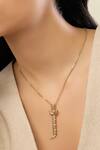 Buy_Isharya_Gold Plated Powerblade Pendant Necklace _at_Aza_Fashions
