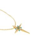 Isharya_Green Sacred Prism Necklace _Online_at_Aza_Fashions