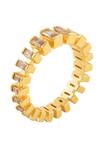 Shop_Isharya_Gold Plated Crystals Solar Flare Infinity Ring _at_Aza_Fashions