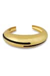 Varnika Arora_Gold Plated Circlet Black Enamel Bangle _Online_at_Aza_Fashions