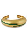 Varnika Arora_Gold Plated Circlet Green Enamel Bangle _Online_at_Aza_Fashions