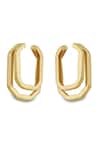 Shop_Varnika Arora_Gold Plated Ellipse Earrings _at_Aza_Fashions