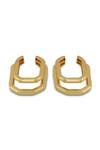 Varnika Arora_Gold Plated Ellipse Earrings _Online_at_Aza_Fashions
