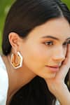 Buy_Varnika Arora_Gold Plated Devine White Enamel Earrings _at_Aza_Fashions