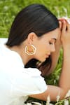 Buy_Varnika Arora_Gold Plated Devine White Enamel Earrings 
