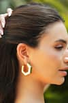Buy_Varnika Arora_Gold Plated Helixa Green Enamel Hoops _Online_at_Aza_Fashions
